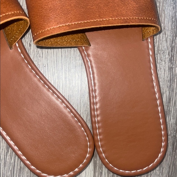 Brown Slide Sandals - Picture 3 of 4